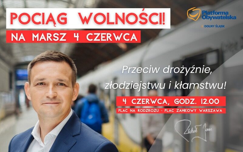 Z Wrocławia wyruszy Pociąg Wolności na Marsz 4 czerwca w Warszawie